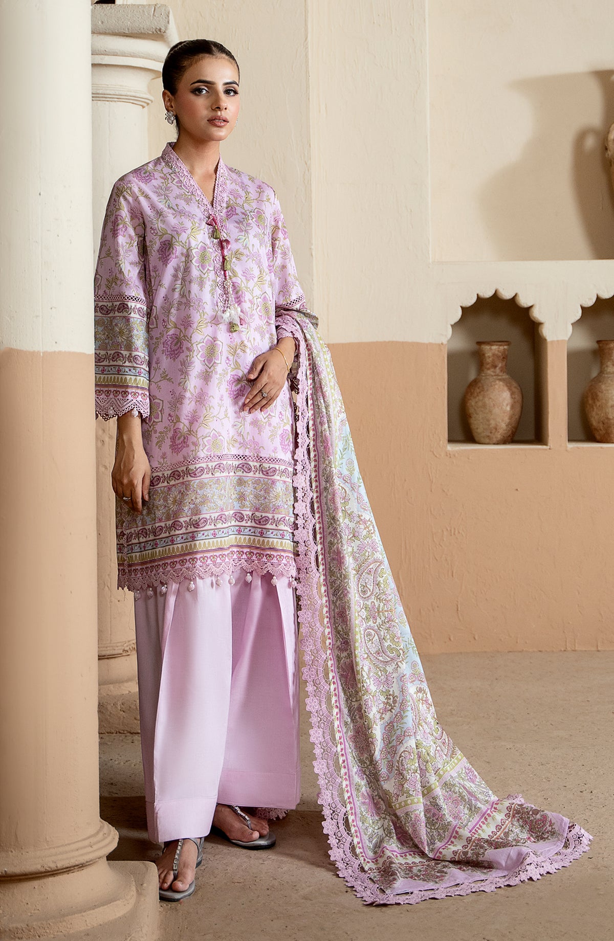 Mausummery Printed Lawn Unstitched 3 Piece Suit - 07 Mystic Mauve - MU26TRE - Pink - Summer Collection