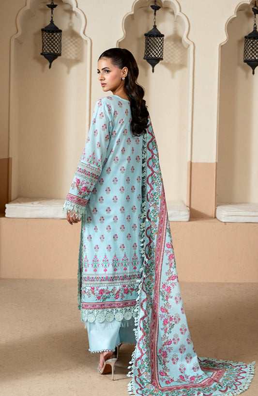 Mausummery Printed Lawn Unstitched 3 Piece Suit - 05 Frosted Sky - MU26TRE - Blue - Summer Collection
