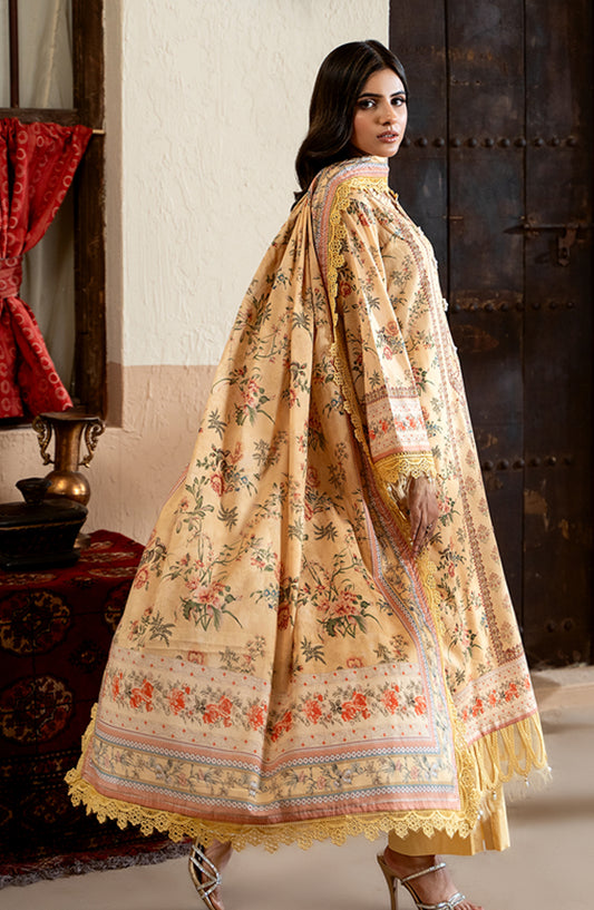 Mausummery Printed Lawn Unstitched 3 Piece Suit - 04 Sunshine - MU26TRE - Yellow - Summer Collection