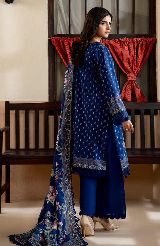 Mausummery Printed Lawn Unstitched 3 Piece Suit - 03 Twilight Blue - MU26TRE - Blue - Summer Collection