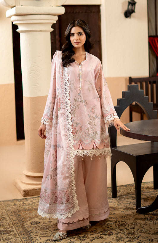 Mausummery Printed Lawn Unstitched 3 Piece Suit - 02 Aurora - MU26TRE - Pink - Summer Collection