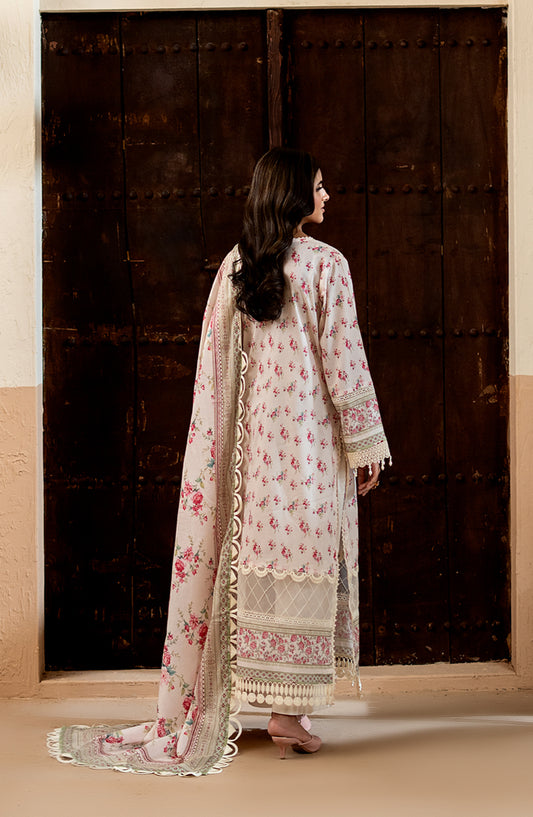 Mausummery Printed Lawn Unstitched 3 Piece Suit - 01 Pearl - MU26TRE - Off White - Summer Collection