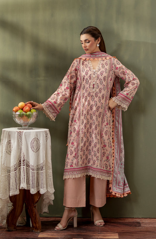 Mausummery Digital Printed Lawn Unstitched 3 Piece Suit - 09 Gul-e-Kanwal - MU25SPN - Pink - Spring Summer Collection