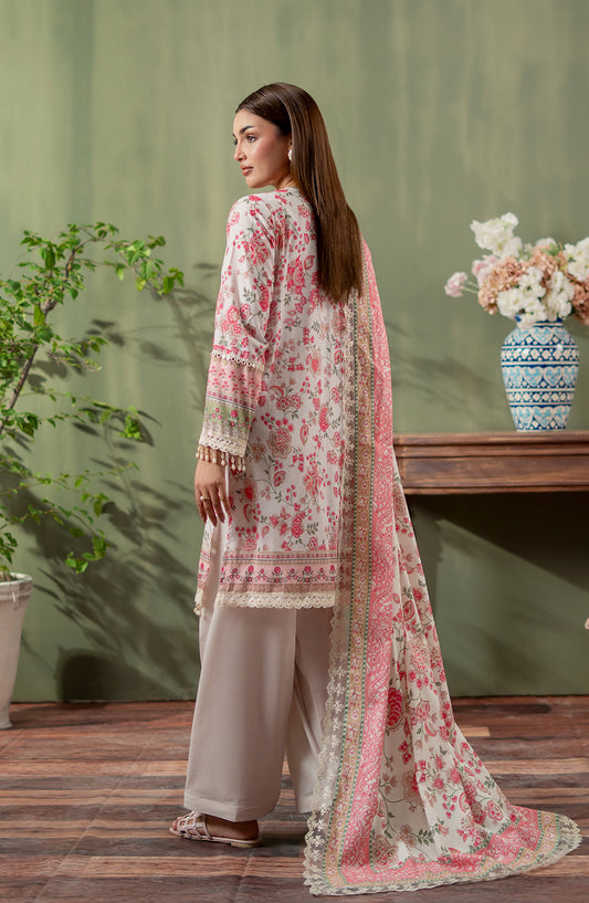 Mausummery Digital Printed Lawn Unstitched 3 Piece Suit - 03 Gulbahar - MU25SPN - Light Pink - Spring Summer Collection