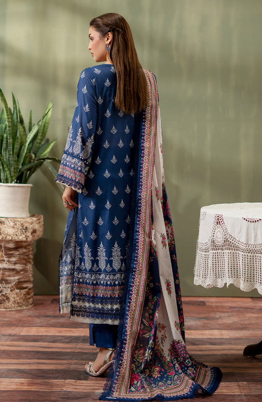Mausummery Digital Printed Lawn Unstitched 3 Piece Suit - 07 Banafsha - MU25SPN - Blue - Spring Summer Collection