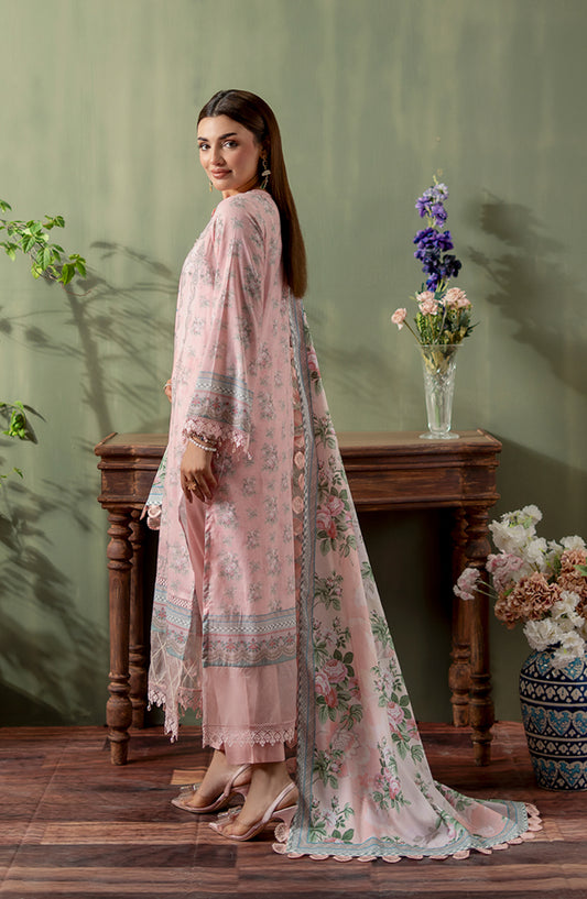 Mausummery Digital Printed Lawn Unstitched 3 Piece Suit - 02 Lalah - MU25SPN - Light Pink - Spring Summer Collection