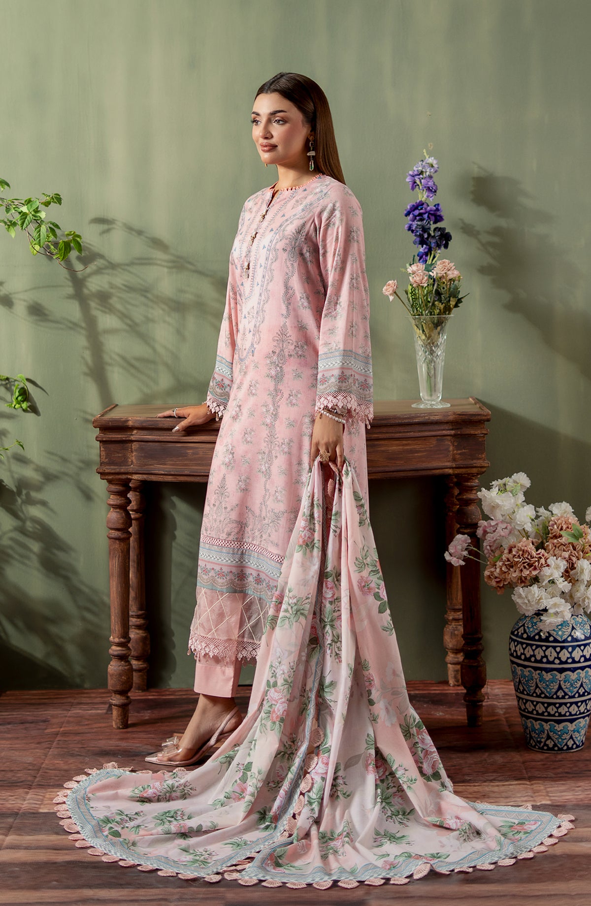 Mausummery Digital Printed Lawn Unstitched 3 Piece Suit - 02 Lalah - MU25SPN - Light Pink - Spring Summer Collection