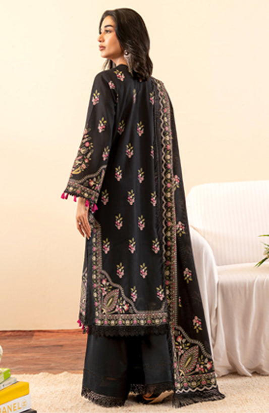 Mausummery Printed Khaddar Unstitched 3 Piece Suit - Onyx - MU25NT - Black - Winter Collection