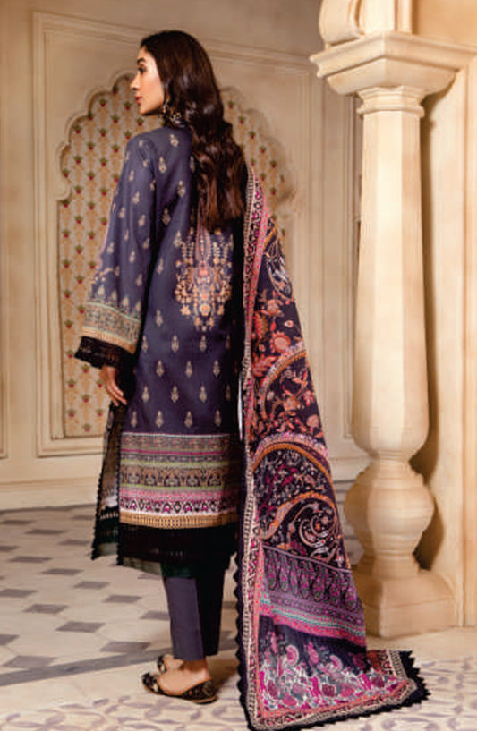 Mausummery Digital Printed Linen Unstitched 3 Piece Suit - Hazel - MU25WIU - Blue - Winter Collection