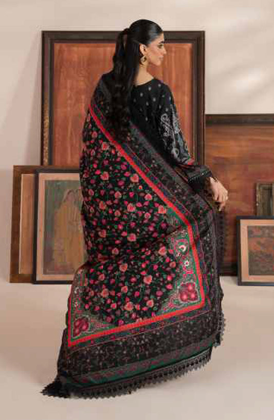 Mausummery Digital Printed Linen Unstitched 3 Piece Suit - Noir - MU25WIU - Black - Winter Collection