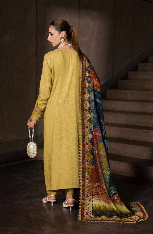 Maya by Nureh Embroidered Linen Unstitched 3 Piece Suit - NW-129 - NL26MYA - Yellow - Winter Collection