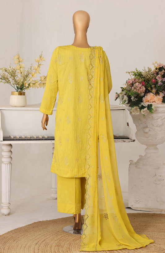Mayaar by HZ Textile Embroidered Lawn Unstitched 3 Piece Suit - D-05 - HZ26MAYR - Yellow - Summer Collection
