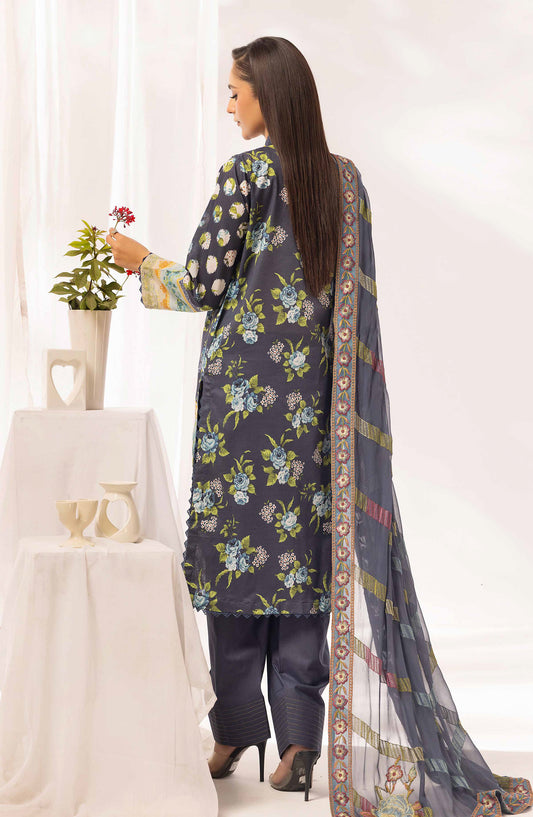 Mayanaz by Al Karim Printed & Embroidered Lawn Unstitched 3 Piece Suit - MN-05 - AK26MYN - Blue - Summer Collection