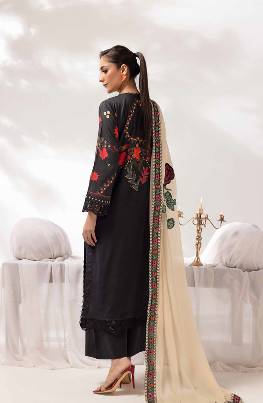 Mayanaz by Al Karim Printed & Embroidered Lawn Unstitched 3 Piece Suit - MN-02 - AK26MYN - Black - Summer Collection