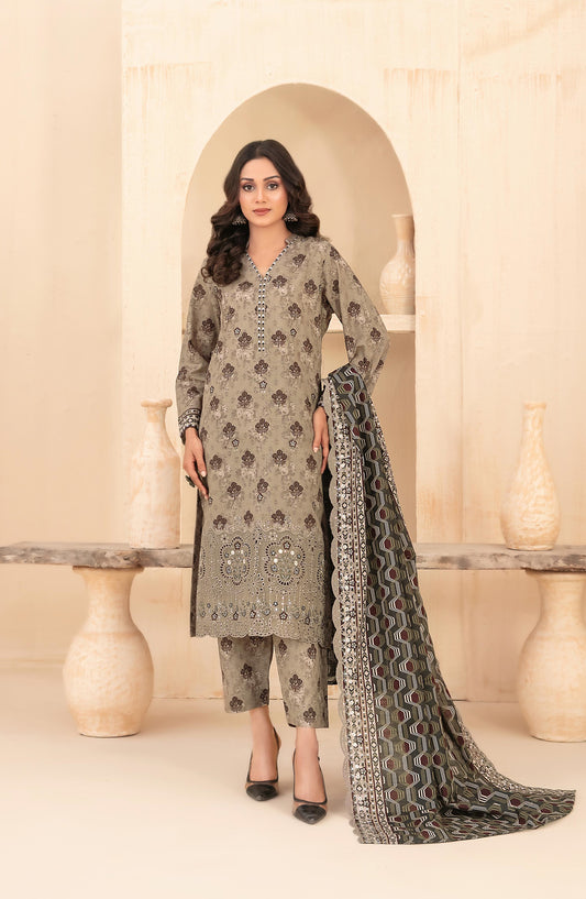 Mayesha by Tawakkal Fabrics Embroidered Khaddar Unstitched 3 Piece Suit - D-5092 - TF25MESH - Brown - Winter Collection