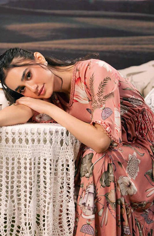 Mbasic Fall Comes Home Embroidered Arabic Lawn Unstitched 3 Piece Suit - 04-B - MB25FALL - Pink - Pre-Fall Collection