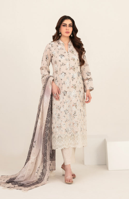 Meem by Tawakkal Fabrics Embroidered Lawn Unstitched 3 Piece Suit - D-3860 - TF26MEM - Pink - Summer Collection
