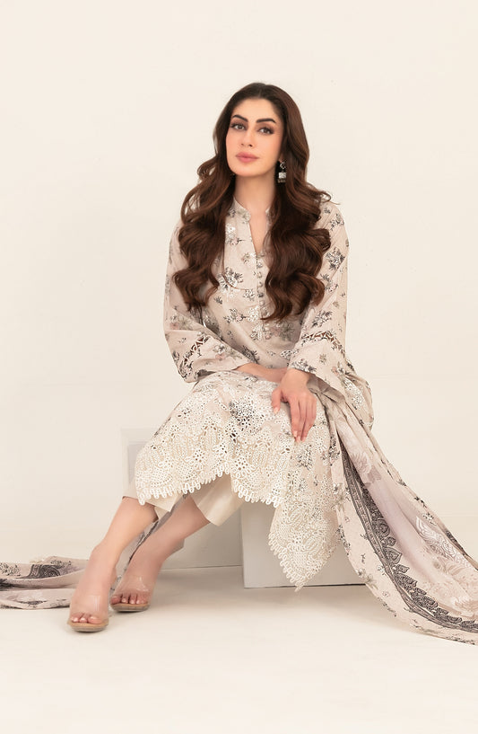 Meem by Tawakkal Fabrics Embroidered Lawn Unstitched 3 Piece Suit - D-3860 - TF26MEM - Pink - Summer Collection