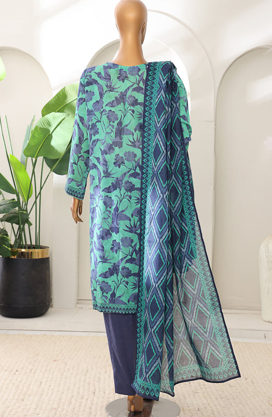 Meenakari by HZ Textiles Embroidered Shamray Cotton Unstitched 3 Piece Suit - MSC-903 - HZ26MEEN - Green - Mid Summer Collection