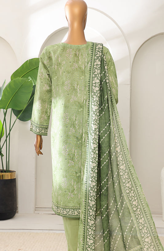 Meenakari by HZ Textiles Embroidered Shamray Cotton Unstitched 3 Piece Suit - MSC-902 - HZ26MEEN - Green - Mid Summer Collection