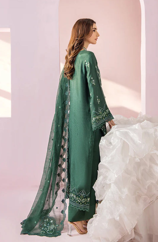 Meeral by Saad Shaikh Embroidered Unstitched 3 Piece Suit - Mia - SSH26TR - Green - Eid Collection