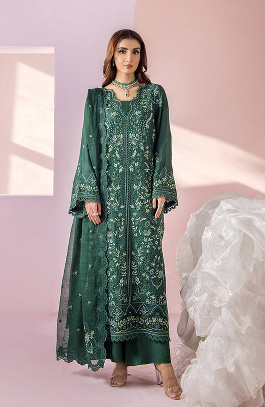 Meeral by Saad Shaikh Embroidered Unstitched 3 Piece Suit - Mia - SSH26TR - Green - Eid Collection