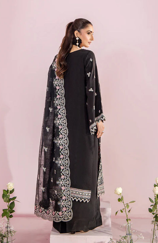 Meeral by Saad Shaikh Embroidered Unstitched 3 Piece Suit - Margaret - SSH26TR - Black - Eid Collection