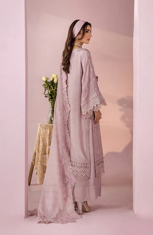 Meeral by Saad Shaikh Embroidered Unstitched 3 Piece Suit - Isla - SSH26TR - Purple - Eid Collection