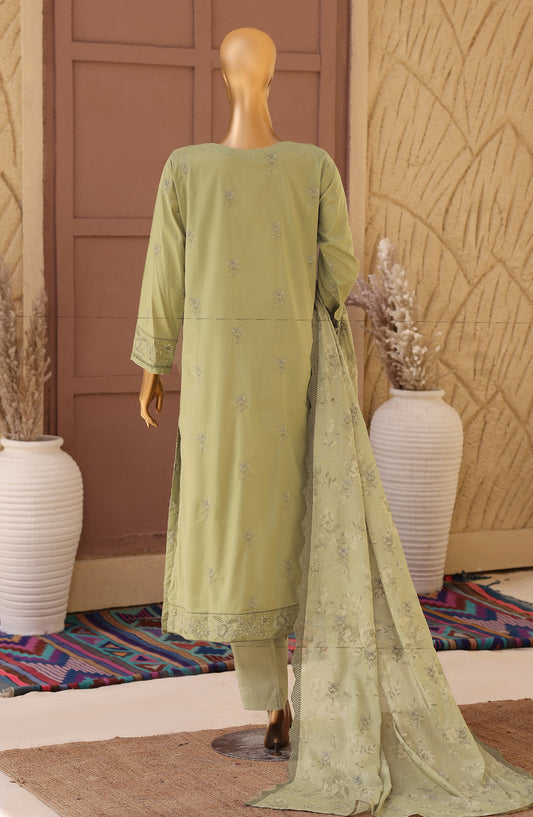 Meeras by HZ Textile Embroidered Lawn Unstitched 3 Piece Suit - D-10 - HZ26MERS - Green - Summer Collection