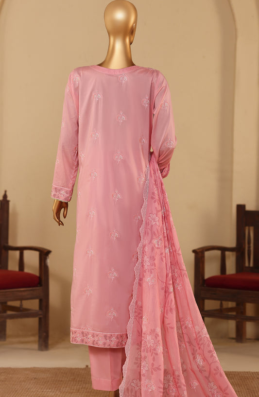 Meeras by HZ Textile Embroidered Lawn Unstitched 3 Piece Suit - D-07 - HZ26MERS - Pink - Summer Collection