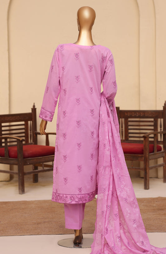 Meeras by HZ Textile Embroidered Lawn Unstitched 3 Piece Suit - D-03 - HZ26MERS - Pink - Summer Collection