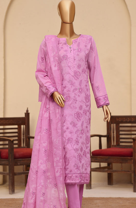 Meeras by HZ Textile Embroidered Lawn Unstitched 3 Piece Suit - D-03 - HZ26MERS - Pink - Summer Collection