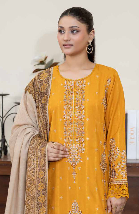 Meeras by Johra Embroidered Winter Fabric Unstitched 3 Piece Suit - JW-687 - JH25MEER - Mustard - Winter Collection