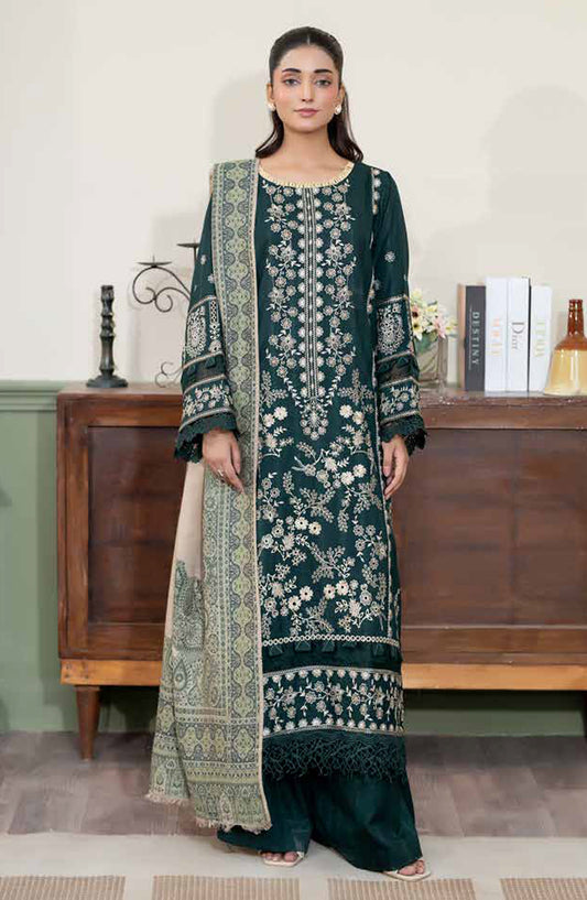 Meeras by Johra Embroidered Winter Fabric Unstitched 3 Piece Suit - JW-686 - JH25MEER - Green - Winter Collection