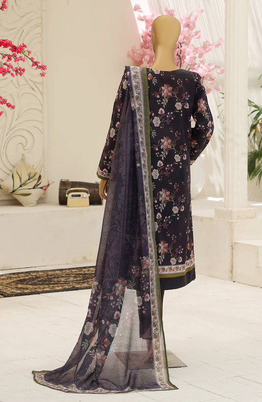 Mehak by HZ Embroidered Lawn Unstitched 3 Piece Suit - D-04 - HZ26MKI - Black - Summer Collection