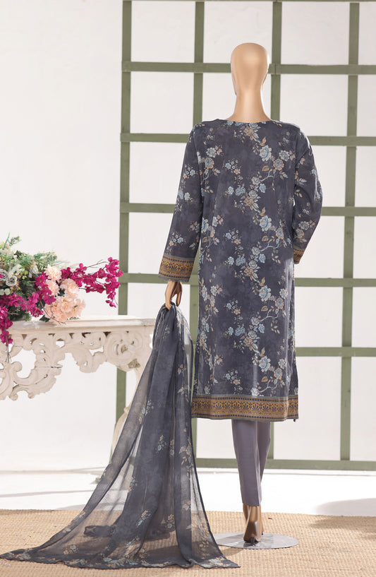 Mehak by HZ Textile Embroidered Lawn Unstitched 3 Piece Suit - D-05 - HZ26MBR - Blue - Summer Collection