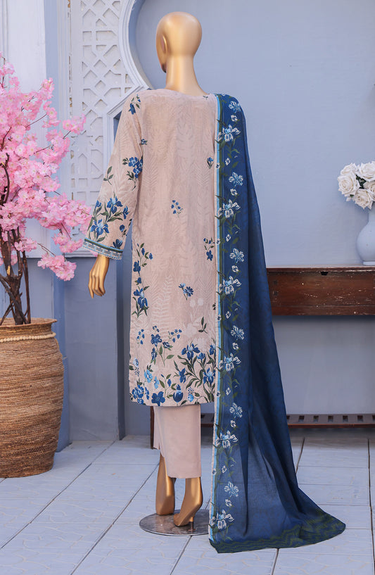 Mehak by HZ Textiles Embroidered Cross Slub Unstitched 3 Piece Suit - MCE-3057 - HZ26MHK - Beige - Summer Collection