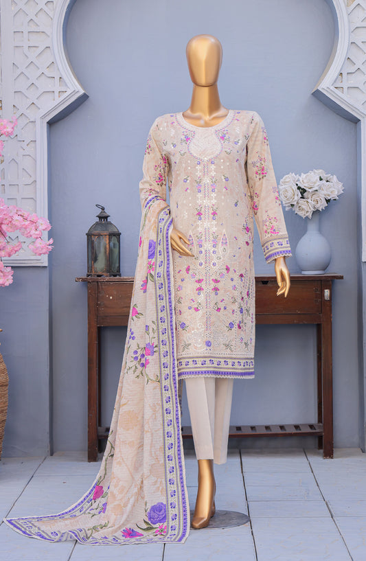 Mehak by HZ Textiles Embroidered Cross Slub Unstitched 3 Piece Suit - MCE-3043 - HZ26MHK - Grey - Summer Collection