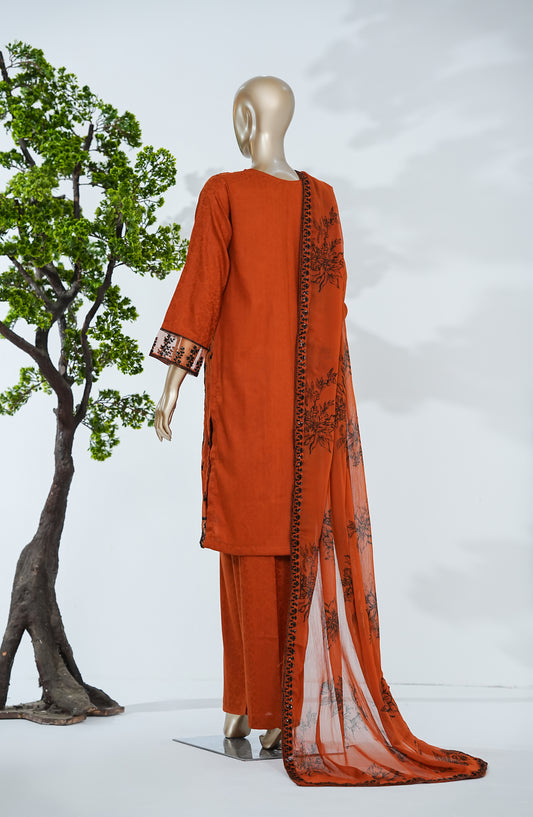 Mehar Ali by Amna Khadija Embroidered Cotton Stitched 3 Piece Suit - AKMA-04 - AM26MLI - Orange - Festive Collection