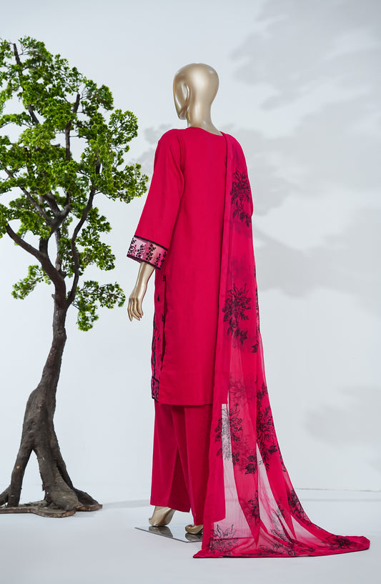 Mehar Ali by Amna Khadija Embroidered Cotton Stitched 3 Piece Suit - AKMA-03 - AM26MLI - Pink - Festive Collection