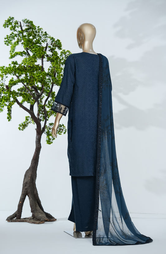 Mehar Ali by Amna Khadija Embroidered Cotton Stitched 3 Piece Suit - AKMA-02 - AM26MLI - Blue - Festive Collection