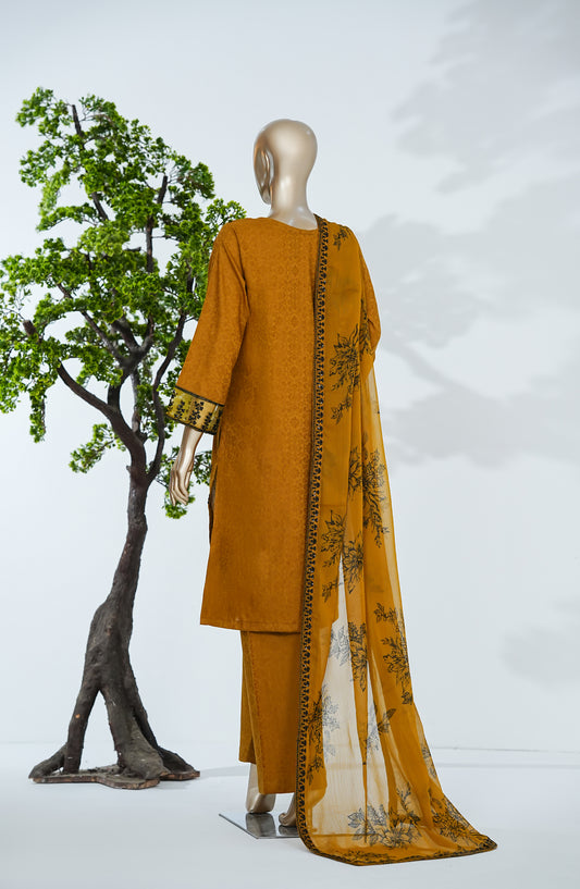 Mehar Ali by Amna Khadija Embroidered Cotton Stitched 3 Piece Suit - AKMA-01 - AM26MLI - Mustard - Festive Collection