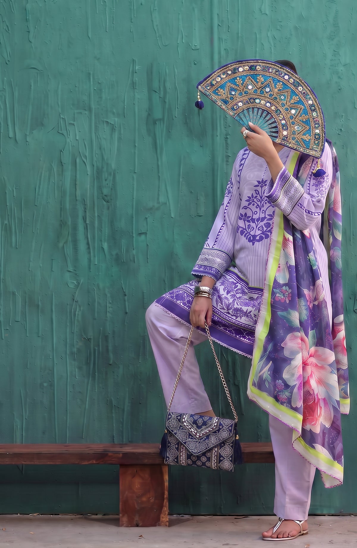 Mehar by Amna Khadija Embroidered Cotton Stitched 3 Piece Suit - AKM-01 - AM26MHER - Purple - Summer Collection
