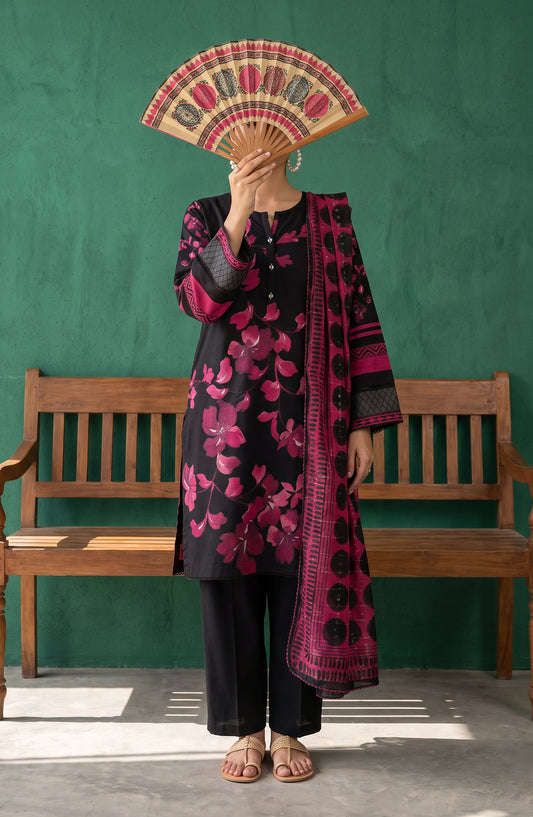 Mehar by Amna Khadija Embroidered Cotton Stitched 3 Piece Suit - AKM-05 - AM26MHER - Black - Summer Collection