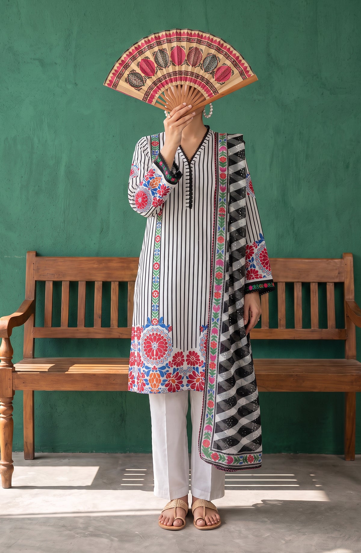 Mehar by Amna Khadija Embroidered Cotton Stitched 3 Piece Suit - AKM-09 - AM26MHER - Multi - Summer Collection