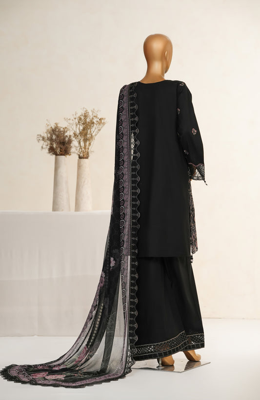 Meher by Maria Fabrics Embroidered Cotton Stitched 3 Piece Suit - 05 Sehrish - MRF25MHR - Black - Formals Collection