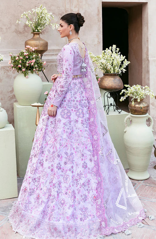 Mehfil by Shagna Festive Embroidered Raw Silk Unstitched 3 Piece Suit - SF-10-PANKH - SHG25MHL - Purple - Formals Collection