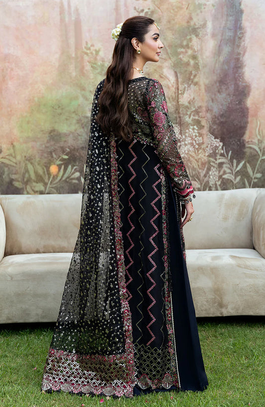 Mehfil by Shagna Festive Embroidered Organza Unstitched 3 Piece Suit - SF-08-KAJAL - SHG25MHL - Black - Formals Collection