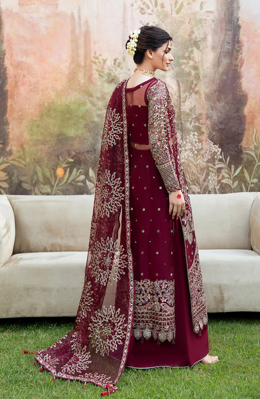 Mehfil by Shagna Festive Embroidered Organza Unstitched 3 Piece Suit - SF-07-AMANAT - SHG25MHL - Red - Formals Collection