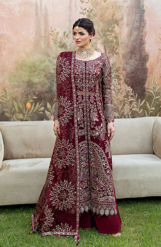 Mehfil by Shagna Festive Embroidered Organza Unstitched 3 Piece Suit - SF-07-AMANAT - SHG25MHL - Red - Formals Collection